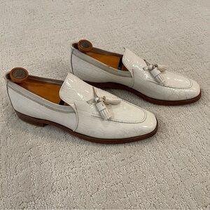 Vintage Florsheim Men’s Tassel Shoes W/ Shoe Tree Size 10A Off White 62207